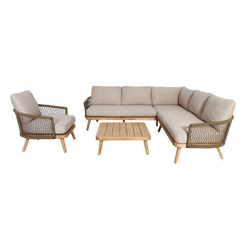 New Bali Corner Sofa Set & Armchair - Sandstone
