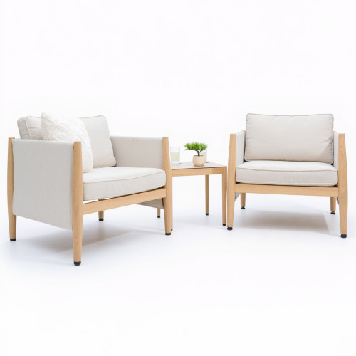 Burford 2 Seat Lounge Set - Almond