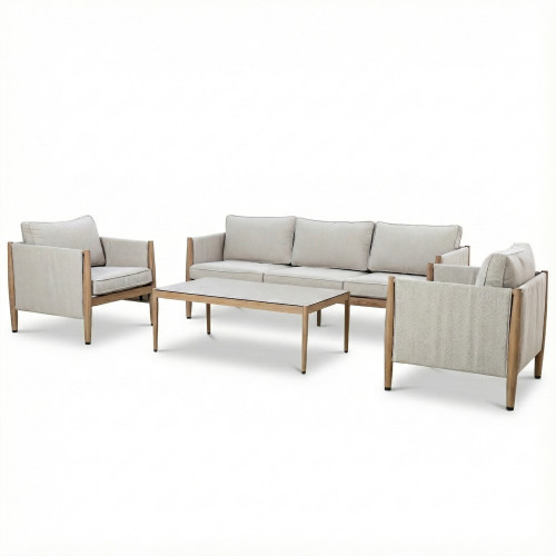 Burford 3 Seat Sofa Set - With SeasonSure Cushions - Almond
