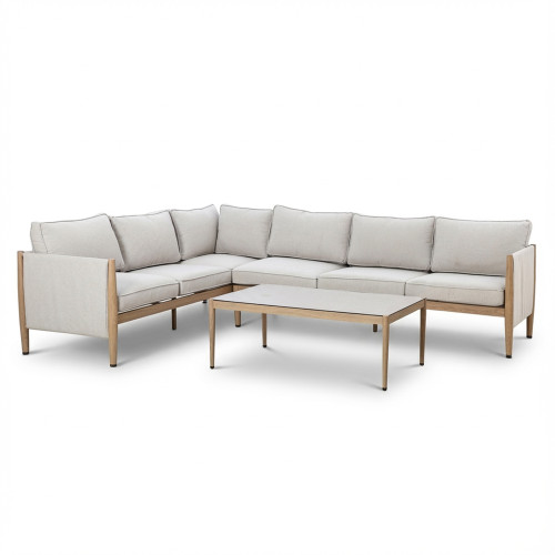 Burford Large Corner Sofa Set -with SeasonSure Cushions - Almond