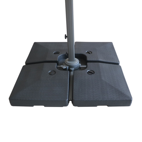 Helios 3m x 3m Square Rotating Cantilever Parasol With Base - Oil Green