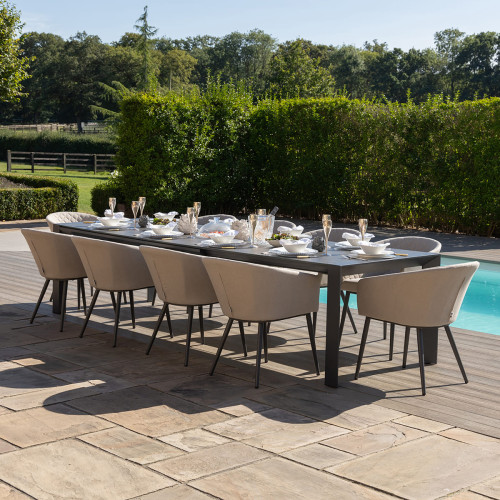 Ambition 10 Seat Extending Dining Set / Oatmeal