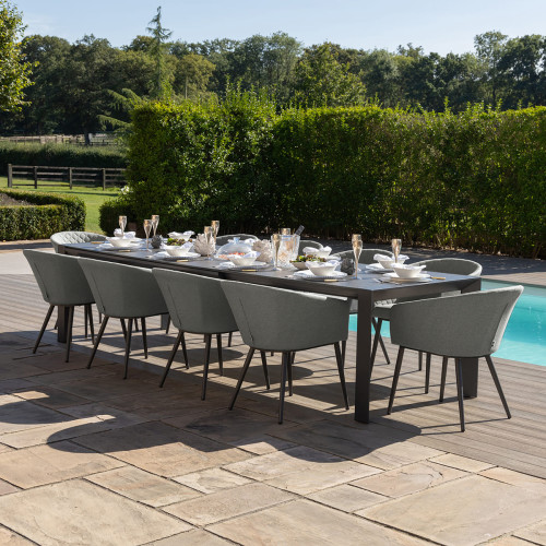 Ambition 10 Seat Extending Dining Set - Zinc Grey