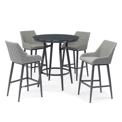 Regal 4 Seat Round Bar Set - Zinc Grey