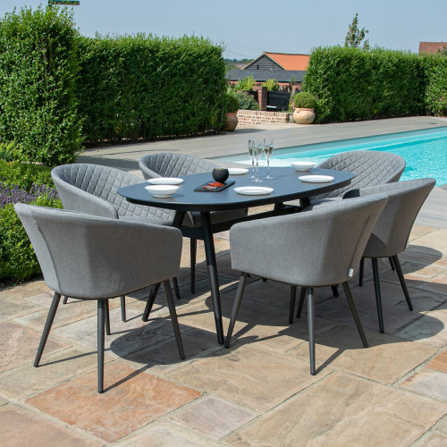 Ambition 6 Seat Oval Dining Set / Flanelle
