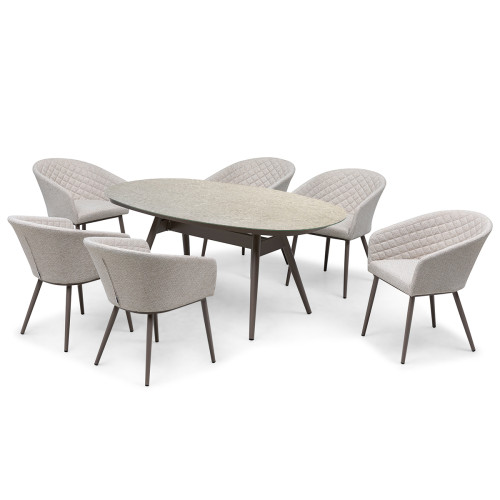 Ambition 6 Seat Oval Dining Set - Latte