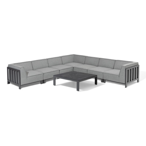 Ibiza Large Corner Sofa Set With Square Coffee Table - Zinc Grey