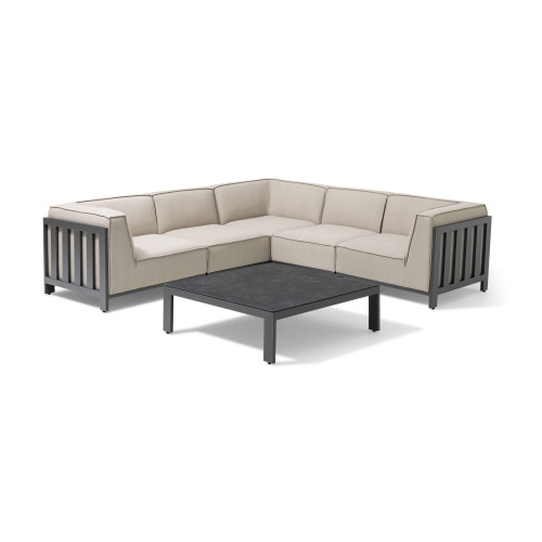 Ibiza Small Corner Sofa Set With Square Coffee Table - Oatmeal