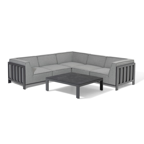 Ibiza Small Corner Sofa Set With Square Coffee Table - Zinc Grey