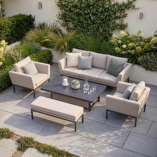 Pulse 3 Seat Sofa Set with Rising Table / Oatmeal
