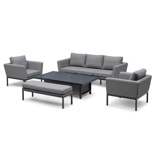 Pulse 3 Seat Sofa Set with Rising Table - Zinc Grey