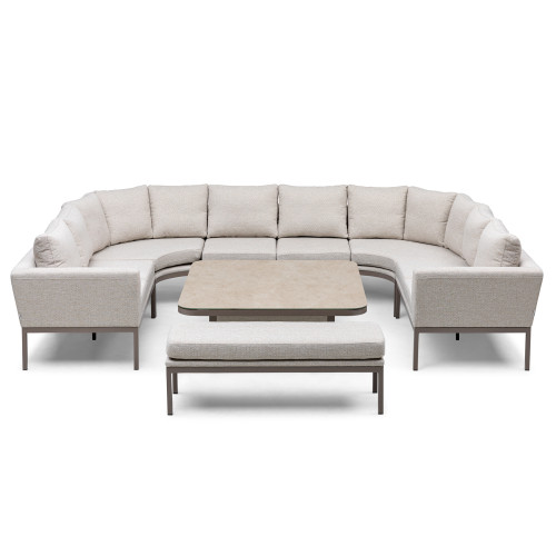 Pulse U Shape Corner Dining Set with Rising Table - Latte