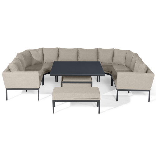 Pulse U Shape Corner Dining Set with Rising Table / Oatmeal