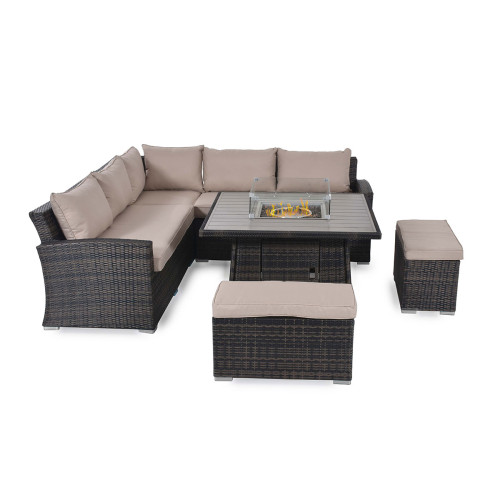 Kingston Corner Deluxe with Fire Pit / Brown