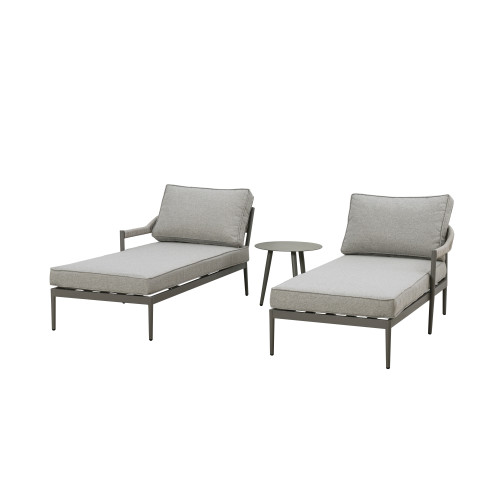 Florence Double Sunlounger Set - Cool Linen