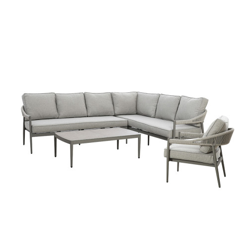 Florence Large Corner Sofa Set With Armchair - Cool Linen