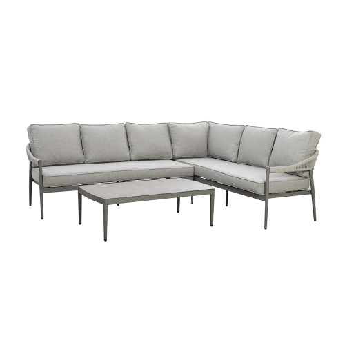 Florence Large Corner Sofa Set - Cool Linen