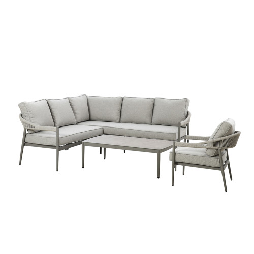 Florence Small Corner Sofa Set With Armchair - Cool Linen