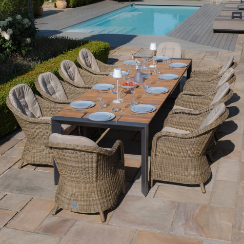 Jakarta Teak Rectangular Extending Dining Table With Winchester Heritage Dining Chairs
