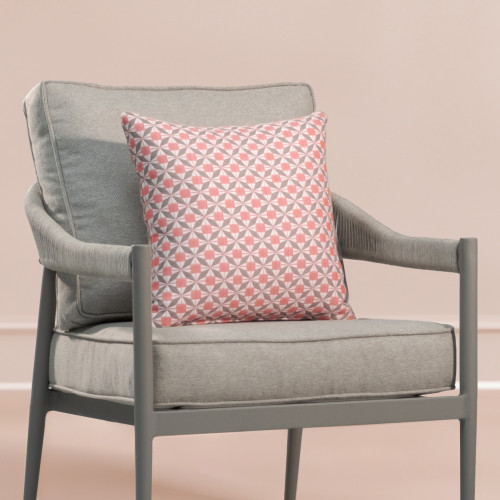 Fabric Sunbrella Footstool 45x45cm / Mosaic Coral