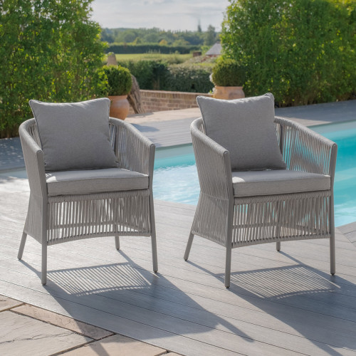 Maldives Dining Chair x2 - Cool Linen