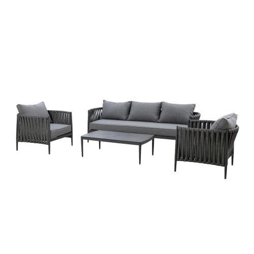 Milan 3 Seat Sofa Set - Charcoal