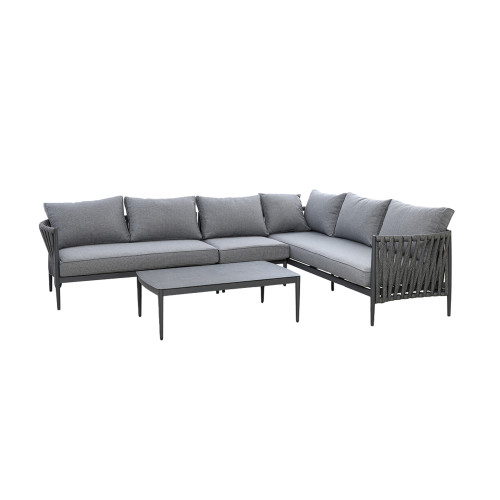 Milan Large Corner Sofa Set - Charcoal