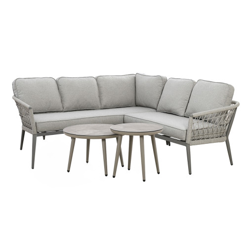 Monaco Small Corner Sofa Set - Cool Linen