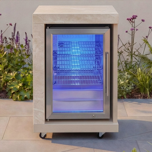 Maze Ember Outdoor Kitchen Left Hand Fridge Modular Unit - Latte