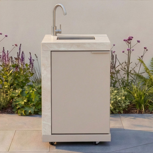 Maze Ember Outdoor Kitchen Left Hand Sink Modular - Latte