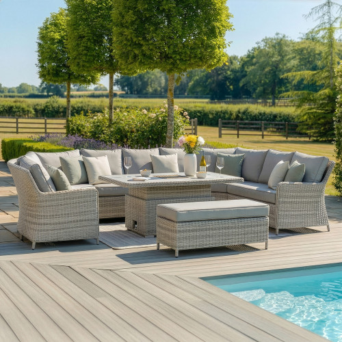 Oxford Royal U Shaped Sofa Set with Rising Table (Ceramic Glass)