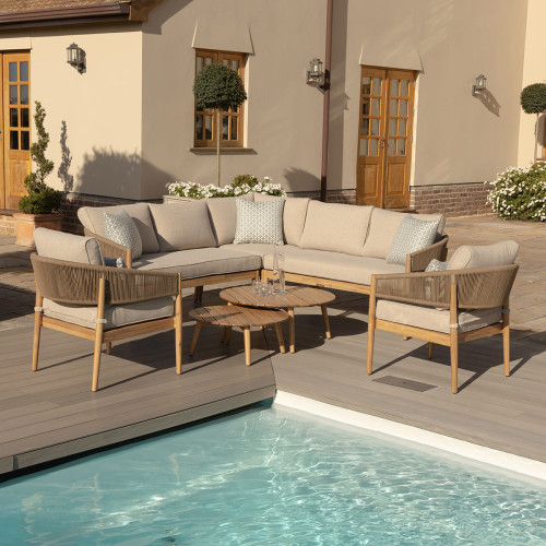 New Porto Corner Sofa Set & Armchair x2 - Sandstone