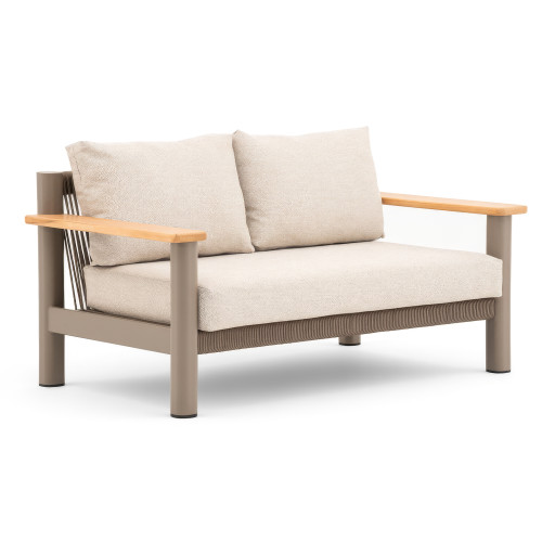 Sicily 2 Seat Sofa - Café Frame-Latte Cushion