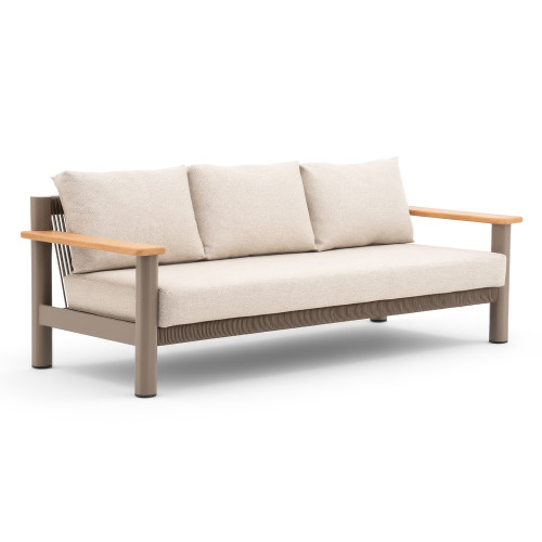 Sicily 3 Seat Sofa - Café Frame-Latte Cushion