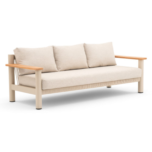 Sicily 3 Seat Sofa - Latte Frame/Latte Cushion
