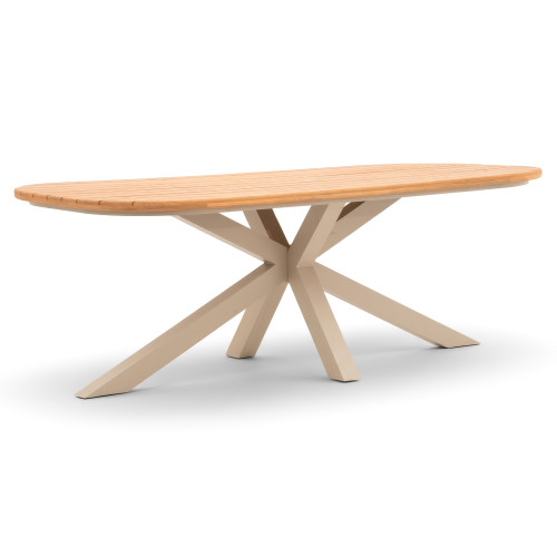 Sicily 6 Seat Rectangular Table - 210cm - Latte
