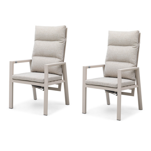 Valencia Reclining Dining Chair x 2 - Latte