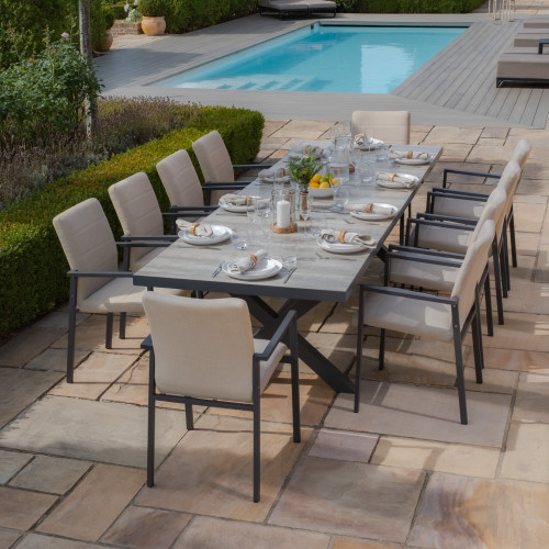 Vienna Rectangular Extending Dining Table With Oatmeal Ibiza Dining Chairs