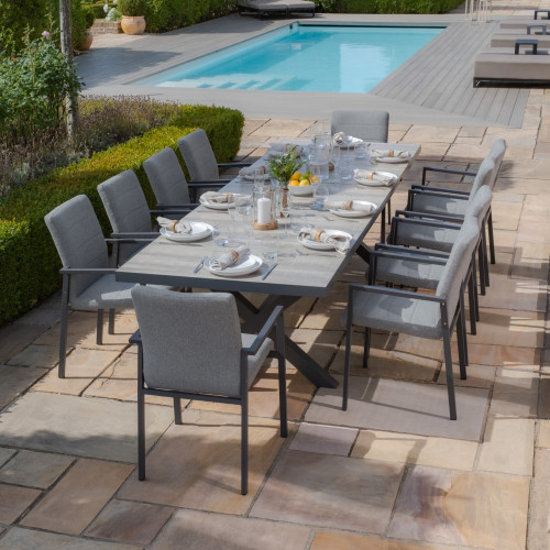 Vienna Rectangular Extending Dining Table With Zinc Ibiza Dining Chairs