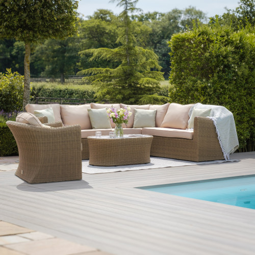Winchester Large Corner Group With Armchair (Ceramic Glass)