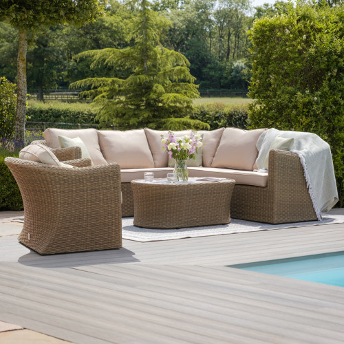 Winchester Small Corner Group With Armchair (Ceramic Glass)
