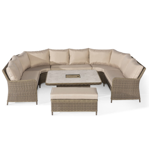 Winchester Royal U Shaped Sofa Set with Rising Table (Ceramic Glass)